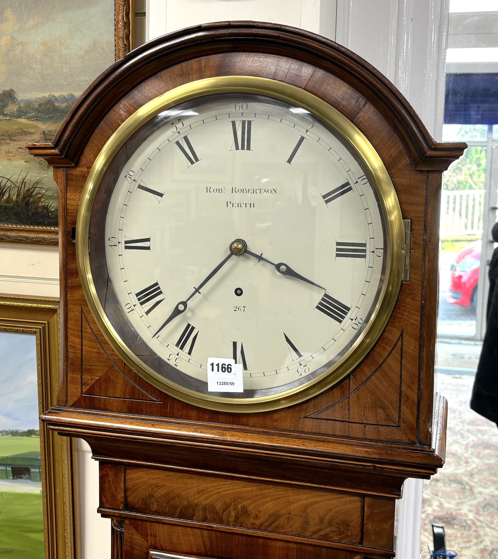An early 19th century Scottish mahogany regulator longcase clock marked Robert Robertson, Perth, height 199cm